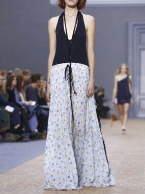 Chloé 2016 Archival Vintage RTW Backless maxi halter dress. NWT. EU36 (US 4)